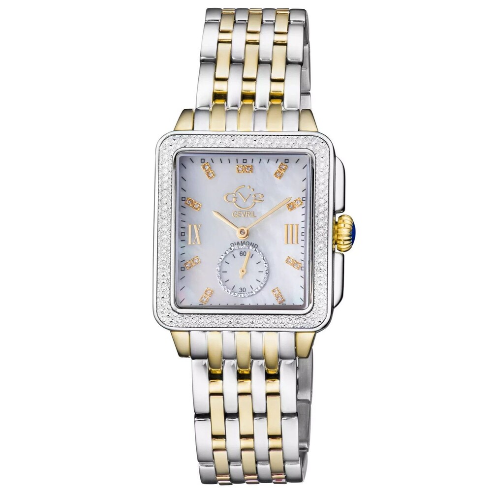 GV2 by Gevril Bari Tortoise Swiss Quartz Diamond Two Tone Bracelet Watch Limited